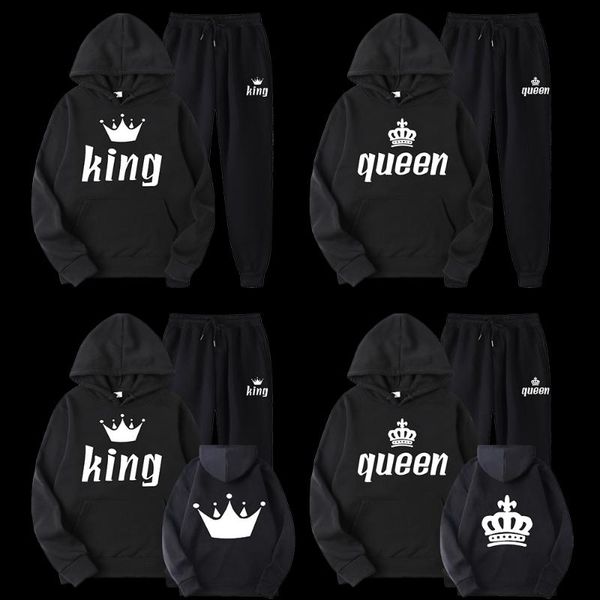 

men's tracksuits lovers couple hoodies matching set 2pieces sweatpants sport men and women hoodie+pants casual, Gray
