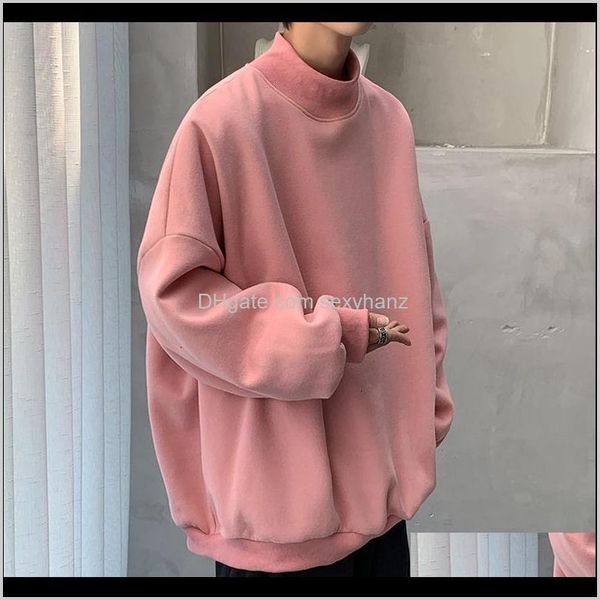 

hoodies & clothing apparel drop delivery 2021 hoodie fashion casual stand-up collar sweatshirts streetwear loose hip-hop pullover mens plus, Black