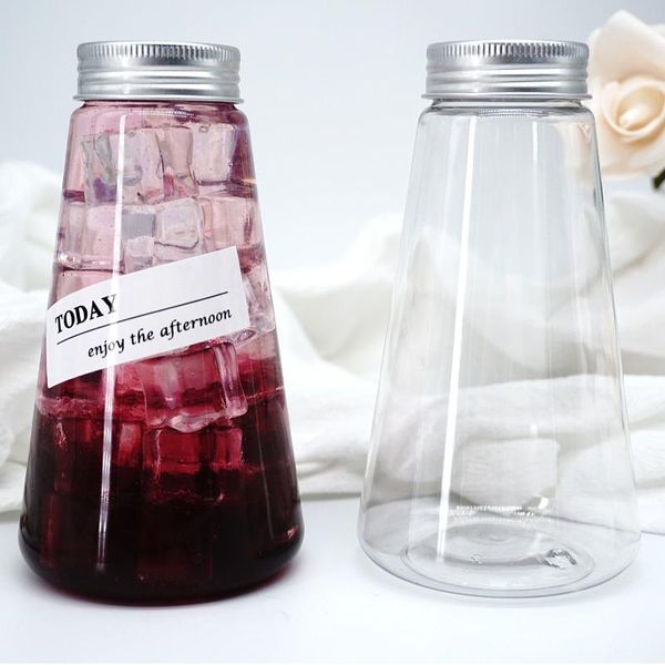 

disposable cups & straws 10pcs net red 350ml transparent bottle pet plastic takeaway packaging cold drink ice coffee juice milk tea bottles