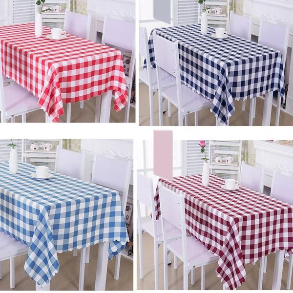 

table cloth yryie polyester rectangle checkered saw cover kitchentable linens navy pastoral picnictablecloth for resistant dining room