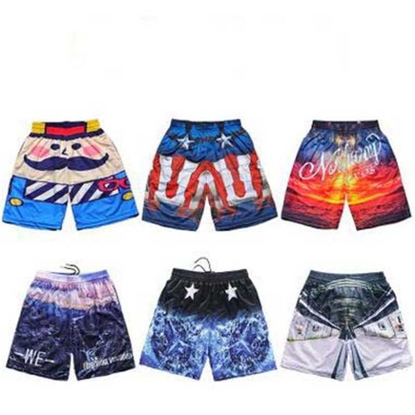 

men's shorts summer casual loose teenager fashion beach 3d printed sportwear knee length pants  xvk4, White;black