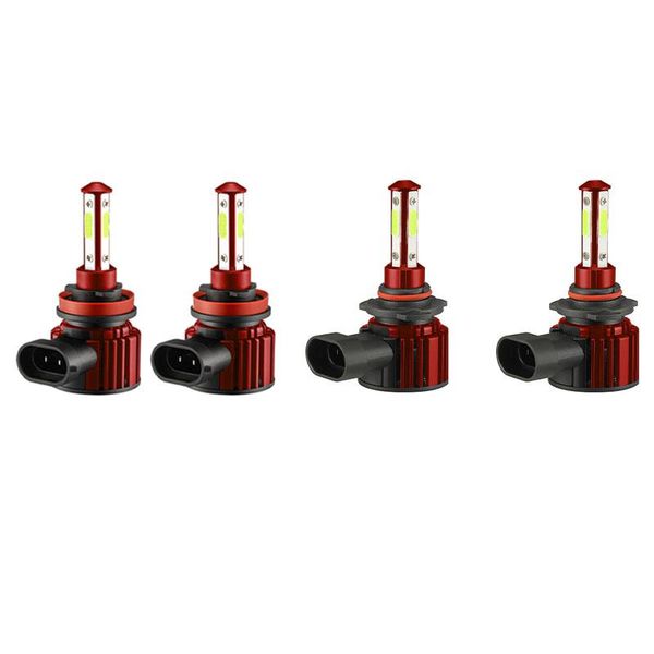 

car headlights 4-sides 9005+h11 combo 4side glow led headlight fog kits bulb high low beam
