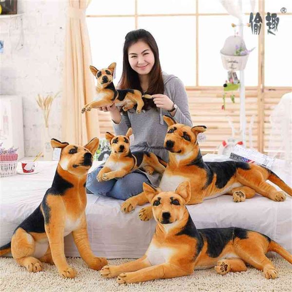 

imitation german shepherd spotted wolf dog plush toy children's doll male gift