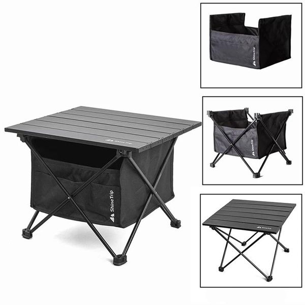 

camp furniture portable outdoor folding picnic table with seat pocket detachable camping desk waterproof tableware clothes storage bag