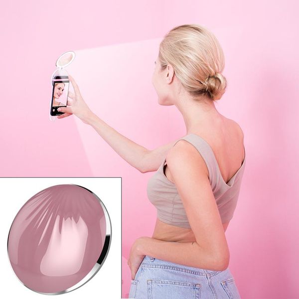 

sea shell design portable mini makeup mirror beauty selfie light clip flash fill power bank flashes