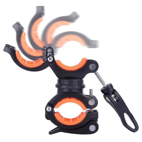 

bike lights bycicle rotating light double holder front lamp pump handlebar