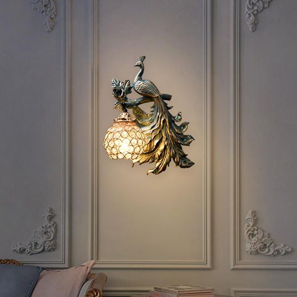 

wall lamp modern vintage peacock lamps for living room creative led sconce dining lights indoor decor