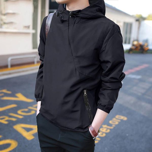 

men's hoodies & sweatshirts autumn jacket street wind pure leisure thin office hoodie hip-hop boy's, Black