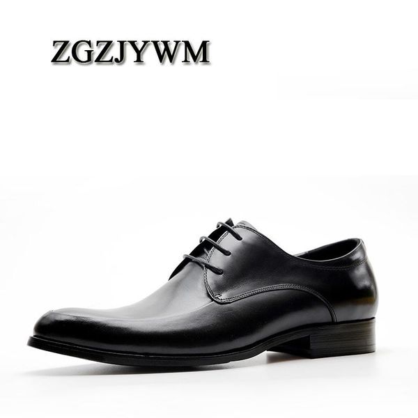 

dress shoes zgzjywm fashion men oxford wedding male lace-up pointed toe solid carved office genuine leather black/red formal