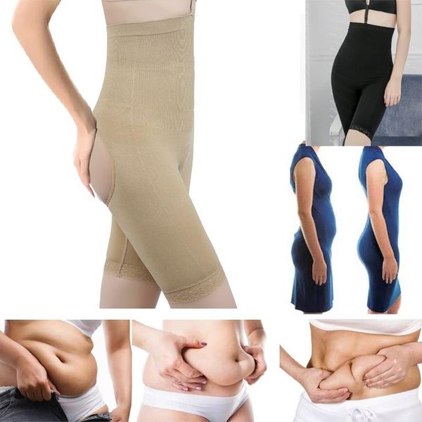 

women's shapers high waist seamless comfortable shape wear bulifter long leg tummy control thigh trimmer underwear size s-xxxl 804, Black;white