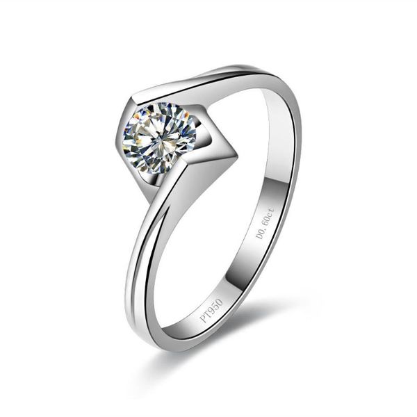 

test as real 18karat white gold 0.6ct moissanites engagement ring fine jewelry gift for mother's day great quality cluster rings, Golden;silver