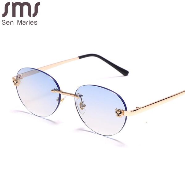 

sunglasses vintage round women 2021 designer rimless retro clear sun glasses men shade gafas, White;black