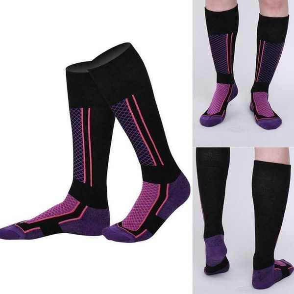 

sports socks ski for outdoor sport sonw hiking men women skiing winter warm thicker cotton thermosocks, Black
