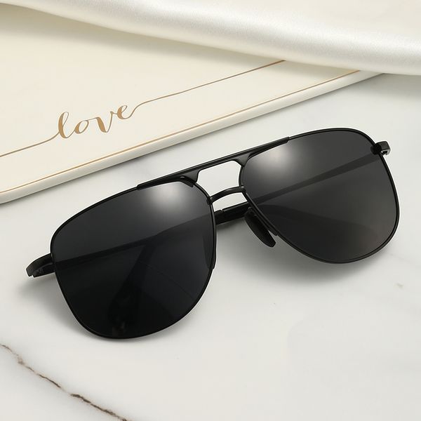 

Metal frame sunglasses men's polarized anti ultraviolet neutral personality fashion, White;black