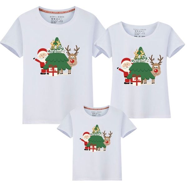 Aile Eşleştirme Kıyafetler Giysileri Noel Baba Anne Bebek T-Shirt Giyim Komik Anne Kızı Baba Oğul Anne ve Me Gömlek 210417