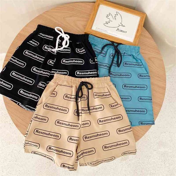 

summer arrival girls fashion letter shorts kids cotton short 210528, Black