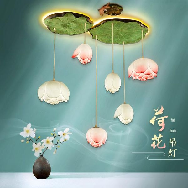 

pendant lamps nordic lotus chandelier ceiling lamp living room dining bedroom aisle lobby stairs lights kitchen hanging