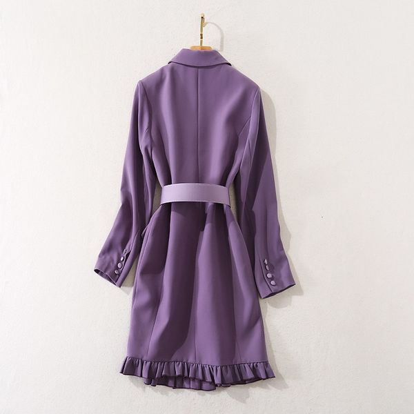 

dresses blazer autumn fashion business women ruffle flower patchwork double breasted long sleeve work outwears female, Black;gray