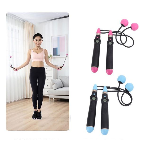 

4# cordless electronic skipping rope gym fitness smart jump lcd screen counting speed counter ropes