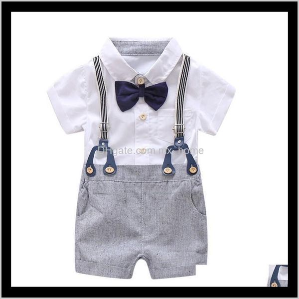 Baby Boys Джентльмен родился формальная одежда общий костюм Ромпер ШирцусТендеры Shortsbowtie 3PCS Toddler CT5F5 одежда 6WAPL