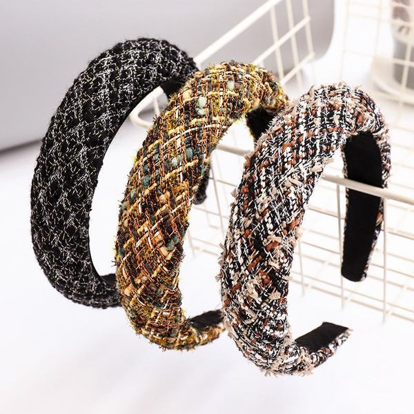 

woolen fabric sponge plain hairband headband for women girls hair accessories1