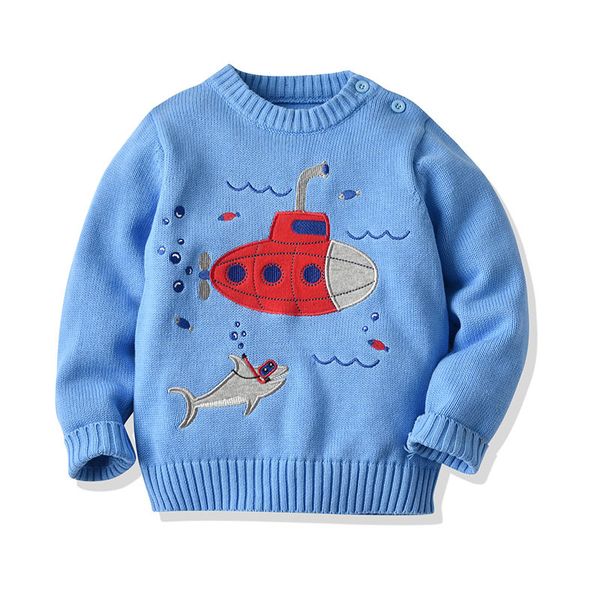 

long sleeve submarine knit sweater autumn winter baby kids boys girls pullover sweaters children's clothes, Blue