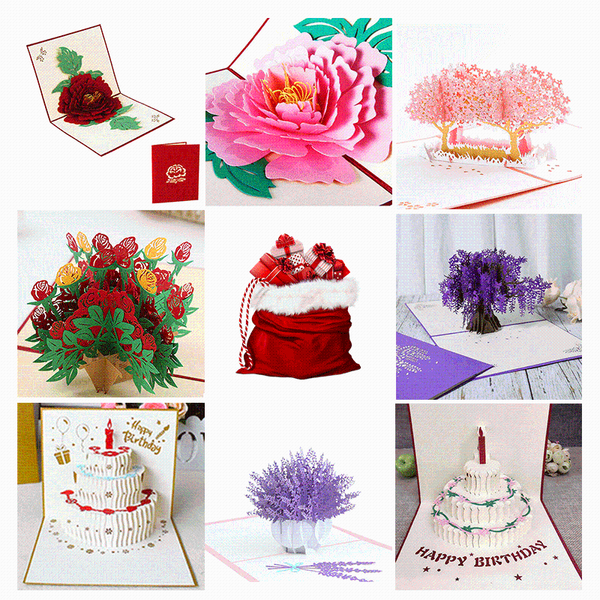 

-up cards birthday card for girl kids wife husband cake greeting postcards gifts