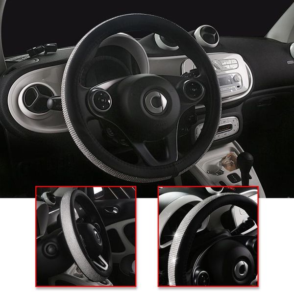 

steering wheel covers 38cm car diamond-studded cover non-slip for smart 450 451 453 fortwo forfour accessories interior