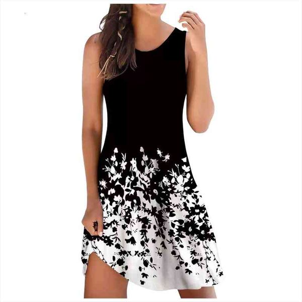 

summer women casual beach dress plus size sleeveless o neck elegant dresses for women clothing vestidos mujer verano, Black;gray