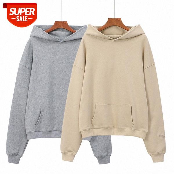 

brand street fear of god double line fog pure color no print hooded kangaroo hoodie #8f2g, Black
