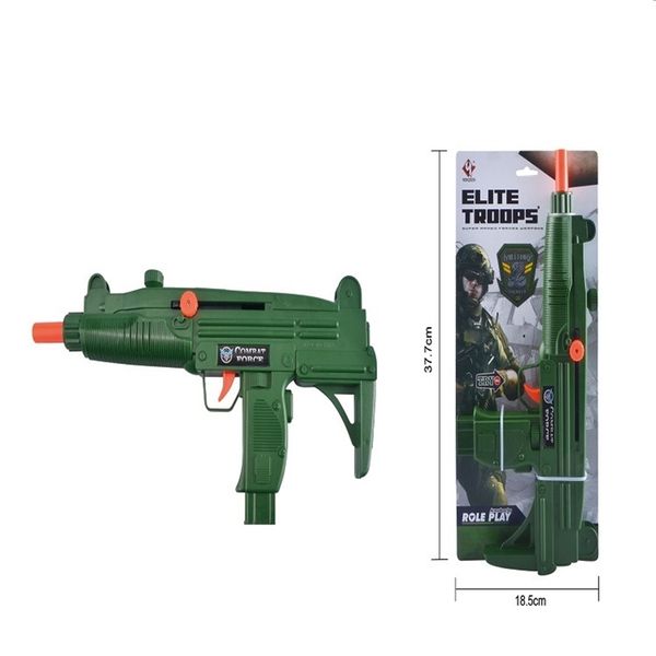 

straight children's toy military film binding board submachine gun ak pull rod inertial mechanical function eating chicken