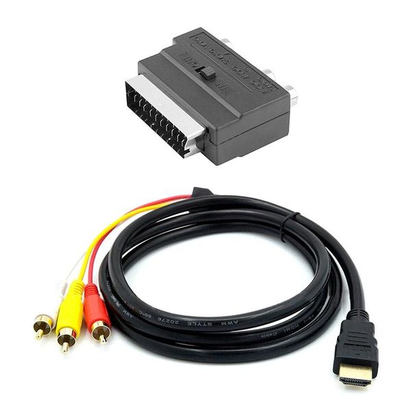 

audio cables & connectors to 3rca cable 1.5m with scart head gold-plated av three-color
