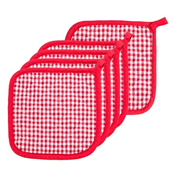 

mats & pads 5pc kitchen heat-resistant lattice cotton pot heat potholders for cooking and baking
