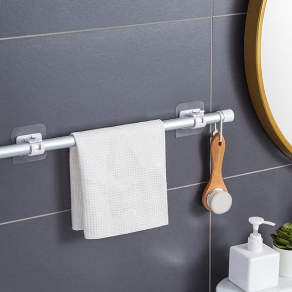 

shower curtains 2pcs nail-adjustable curtain rod holder clamp hooks bracket holders