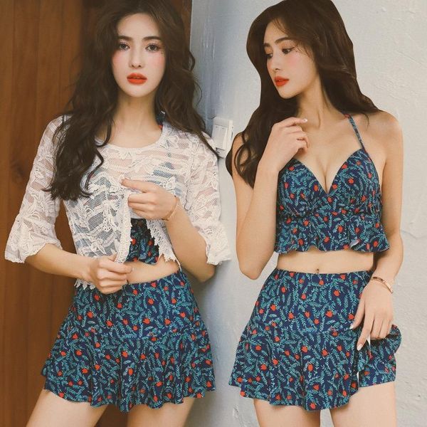 

woman bikinis swimsuit for girls three-piece suit swimwear female women high waist swim dresses bathing one-piece suits