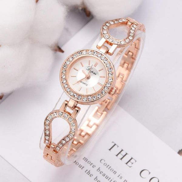 

wristwatches lvpai fashion luxury women watches ladies rhinestone alloy bracelet watch creative dress quartz p790, Slivery;brown