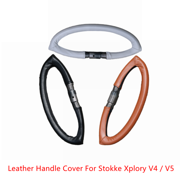 

stroller parts & accessories pu leather cover for stokke xplory v4 / v5 handle baby pram armrest protective case covers carriage