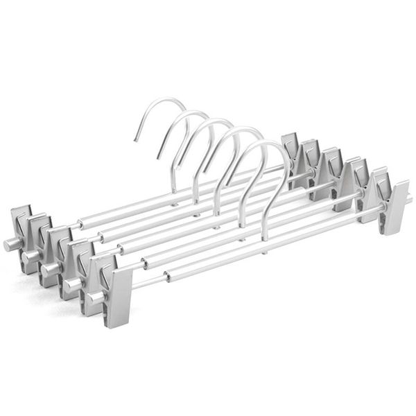 

laundry bags 5pcs aluminium alloy hanger metal clothes rack pant racks household non-slip space aluminum pants clip underwear