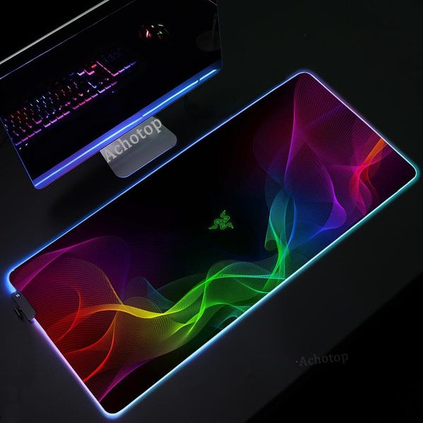 

mouse pads & wrist rests razer rgb gaming pad xl large led computer mousepad office mat with backlight carpet for keyboard desk diy rug