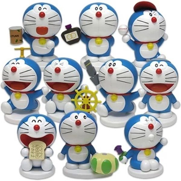 

100th anniversary props before birth jingle 1-10 doraemon robot cat commemorative doll model