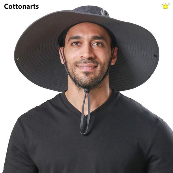 

wide brim hats men's 15cm large anti-uv sun hat breathable safari fishing boonie outdoor protection visors women summer, Blue;gray