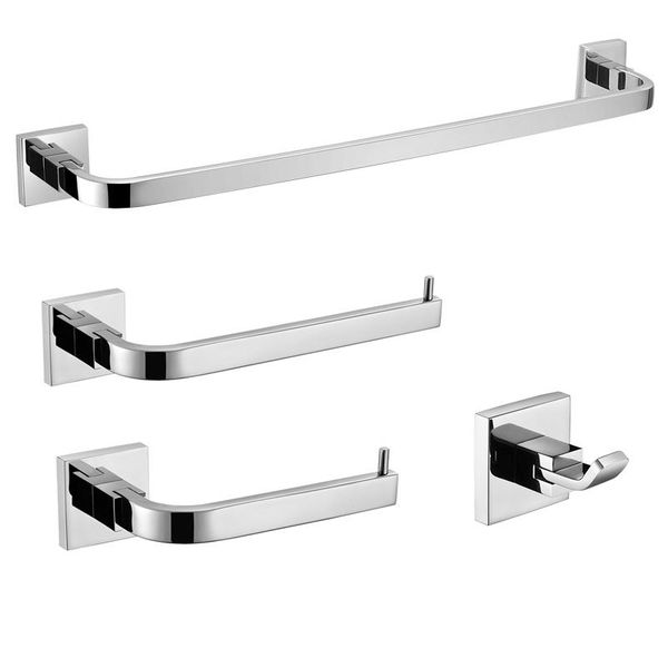 

bath accessory set chrome silver bathroom accessories screw wall mounted towel bar robe hooks toilet paper roll holder stainless steel hardw