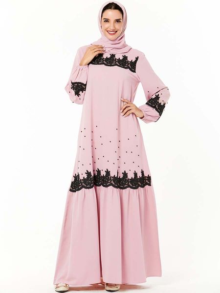 

dubai arab abaya muslim dress women beading embroidery cotton big swing hijab dresses moroccan kaftan kimono islamic clothing, Red
