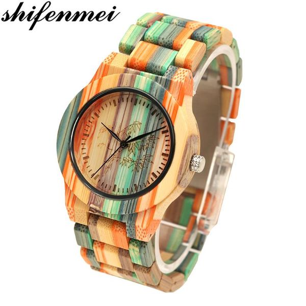 

wristwatches shifenmei fashion watch women wooden quartz watches colorful manual gifts relogio feminino, Slivery;brown