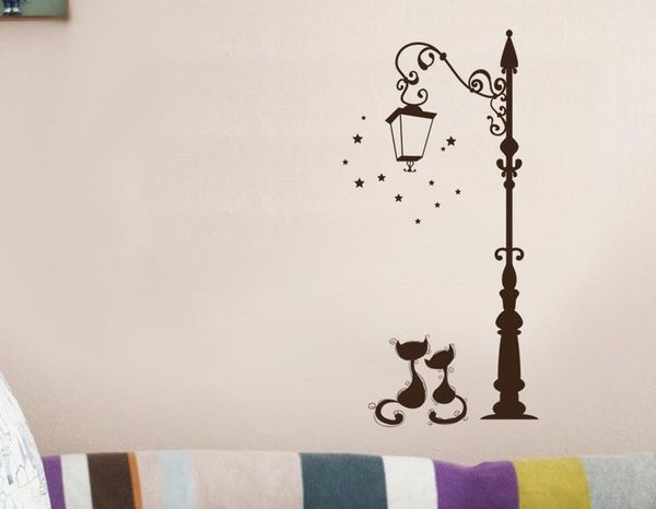 

wall stickers cute cat fashion funny living room decor tv child kids bedroom home
