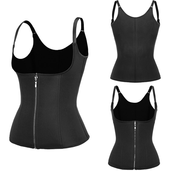 

women's shapers corset underbust zipper vest waistband extra control supporting and slimming shapewear for womeen waist trainer, Black;white
