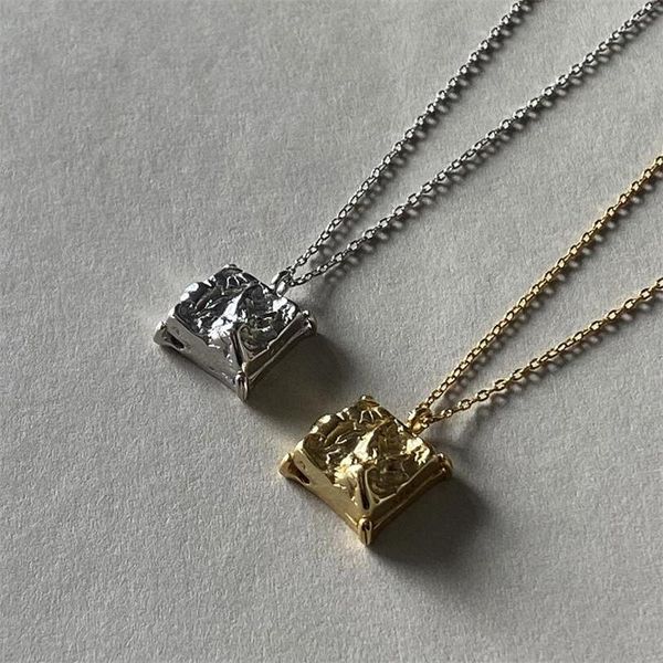 

pendant necklaces fashion personality irregular square necklace simple sterling silver 925 jewelry chain for women party bijoux