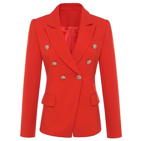 

women's suits & blazers vogue nice fall winter baroque designer blazer metal lion buttons double breasted jacket outer coat red, White;black