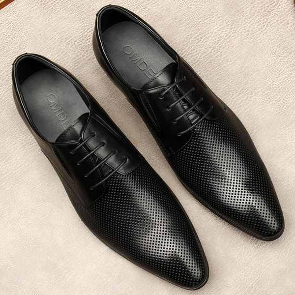 

summer fashion hollow out oxford shoes for men genuine leather italian business shoe lace formal wedding black party dress