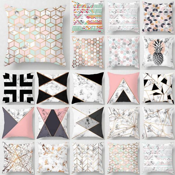 

pillow case europe marbling decorative pillowcases polyester throw striped geometric pillowcase kussensloop 45*45cm